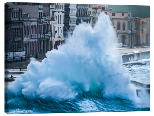 Lienzo Large Wave Crashes on to the Malecon in Havana, Cuba