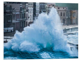 Tableau en PVC Large Wave Crashes on to the Malecon in Havana, Cuba