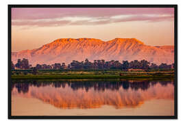 Gerahmter Kunstdruck Blick nach Westen auf das Tal der Könige in Luxor, Ägypten