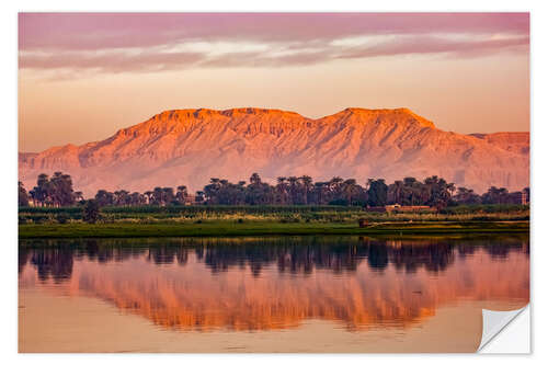 Wandsticker Blick nach Westen auf das Tal der Könige in Luxor, Ägypten