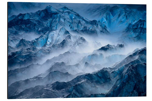 Aluminium print Fog on Lamplugh Glacier at Glacier Bay National Park, Alaska