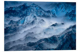 Tableau en PVC Fog on Lamplugh Glacier at Glacier Bay National Park, Alaska