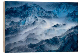 Stampa su legno Fog on Lamplugh Glacier at Glacier Bay National Park, Alaska