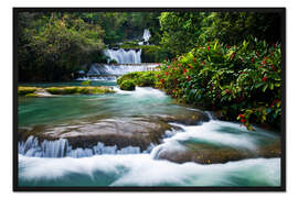 Gerahmter Kunstdruck Ein 7-stufiger Wasserfall an der Südküste Jamaikas