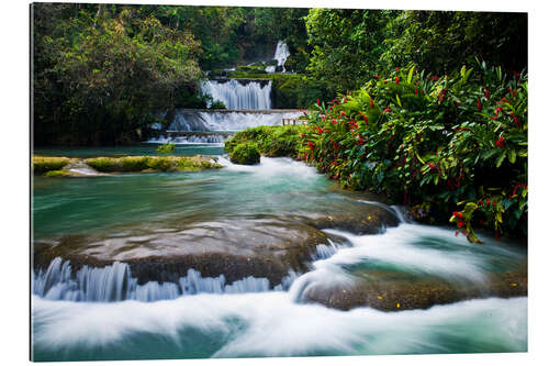 Tableau en plexi-alu A 7 Tiered Cascading Waterfall on Jamaica's South Coast