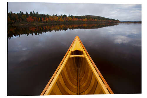 Stampa su alluminio Canoe and Autumn Seascape