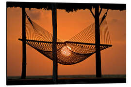 Quadro em alumínio Hammock Silhouetted at Sunset