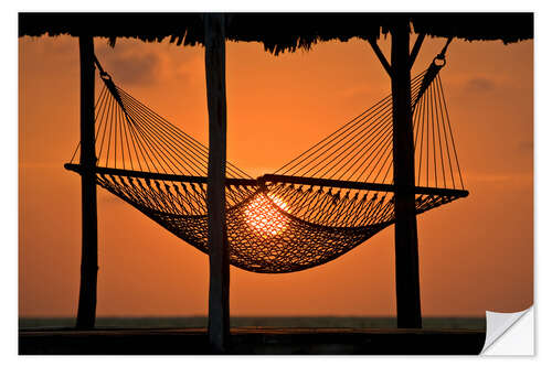Sticker mural Hammock Silhouetted at Sunset