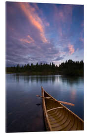 Acrylic print Canoe On a Tranquil River At Twilight