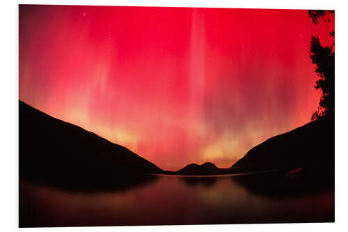 Stampa su PVC Aurora Borealis Over Jordan Pond in Autumn, Acadia National Park