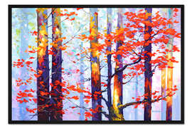 Gerahmter Kunstdruck Flüstern der Herbstliebe