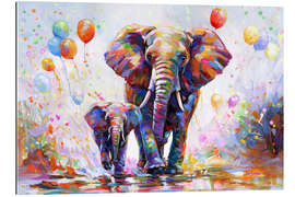 Gallery print Elephants Colourful Celebration