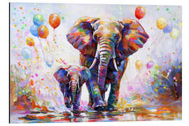 Magnettafel Buntes Elefantenfest