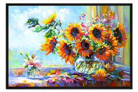 Gerahmter Kunstdruck Sunflowers Morning Glory