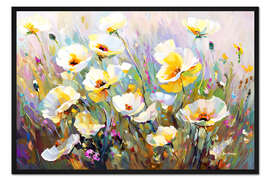 Gerahmter Kunstdruck Sunlit Petals Embrace