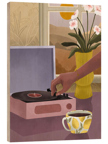 Wood print Stop the Record