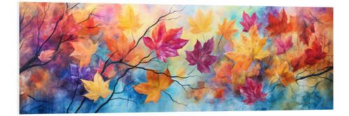 Tableau en PVC Colourful Autumn Leaves