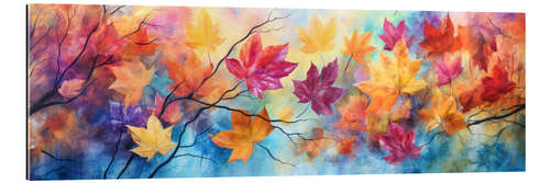 Tableau en plexi-alu Colourful Autumn Leaves