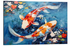 Aluminium print Koi Carps in a Pond