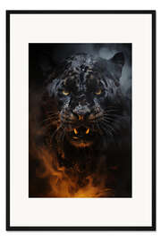 Gerahmter Kunstdruck Panthergebrüll