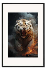 Gerahmter Kunstdruck Tigergebrüll