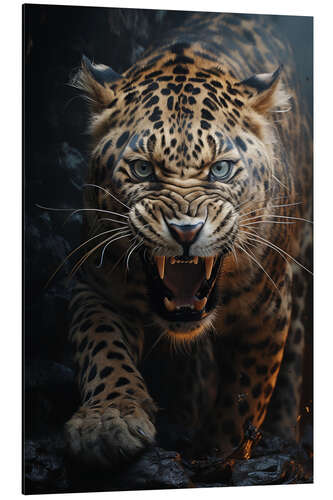 Aluminium print Leopard Roar