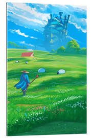 Tableau en plexi-alu Green Field and Castle