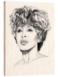 Wood print Tina Turner