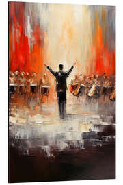 Alubild Dirigent vor großem Orchester