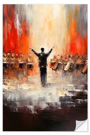 Wandsticker Dirigent vor großem Orchester