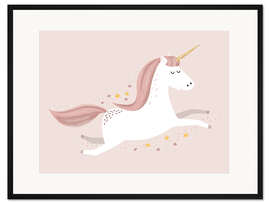 Gerahmter Kunstdruck Einhorn