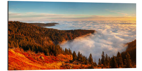 Alubild Nebelmeer am Feldberg bei Sonnenaufgang