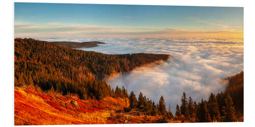 Hartschaumbild Nebelmeer am Feldberg bei Sonnenaufgang