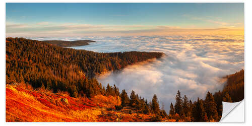 Muursticker Sea of Fog on Feldberg at Sunrise