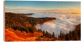 Obraz na drewnie Sea of Fog on Feldberg at Sunrise