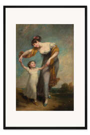 Gerahmter Kunstdruck Porträt einer Mutter mit Kind in einer Landschaft, Henry Thompson