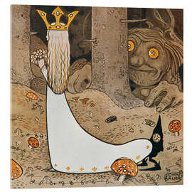 Tableau en verre acrylique The Princess and the Troll from "Bland Tomtar och Troll", 1913 - John Bauer