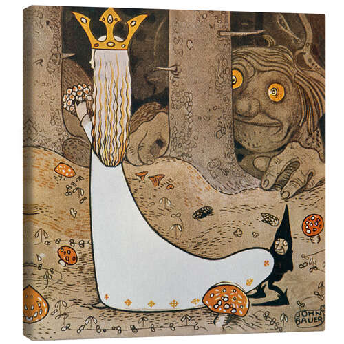 Lerretsbilde The Princess and the Troll from "Bland Tomtar och Troll", 1913