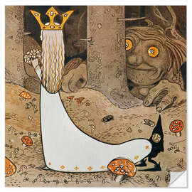 Wandsticker Die Prinzessin und der Troll aus "Bland Tomtar och Troll", 1913