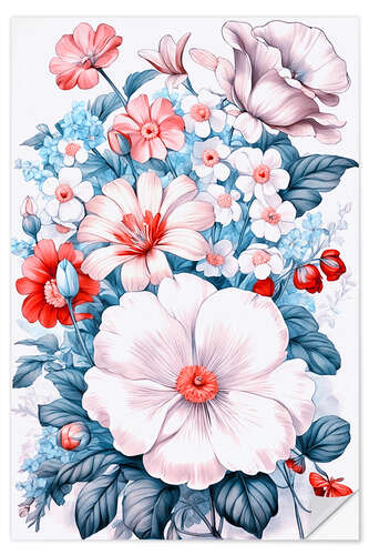 Autocolante decorativo Flower Illustration