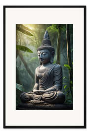 Gerahmter Kunstdruck Buddha-Statue