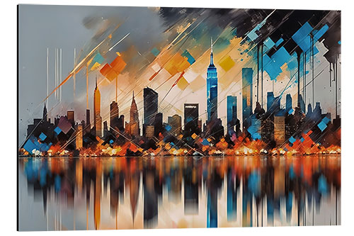 Aluminium print New York Reflection