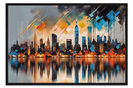 Gerahmter Kunstdruck New York Reflection