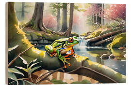 Hout print The Frog