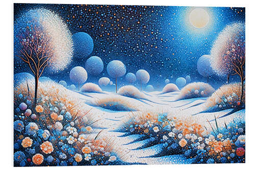 Foam board print Pointillist Landscape