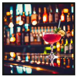 Gerahmter Kunstdruck Cocktail Bar