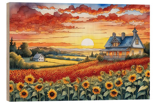 Hout print Countryside