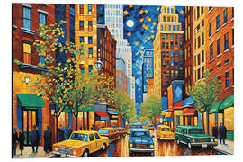 Magnettafel New York Vintage Straßenansicht