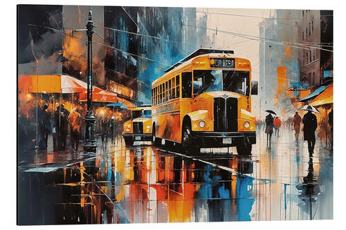 Tableau en aluminium Yellow Bus