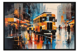 Gerahmter Kunstdruck Gelber Bus